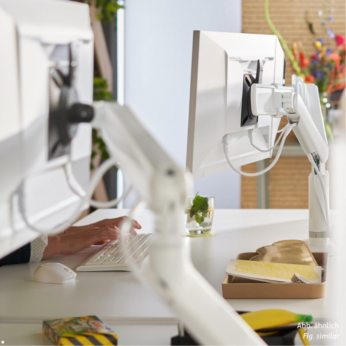 Dataflex Viewprime plus Monitor Tischhalterung mit Tischklemme, weiß, Anwendungsbeispiel