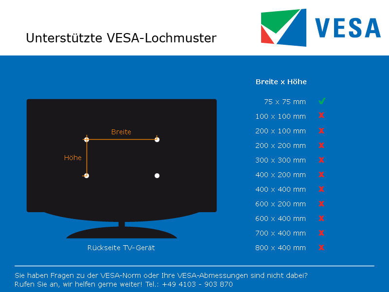 Dataflex 53.983 Viewmaster VESA Adapterplatte 75x75 auf 100x100mm VESA
