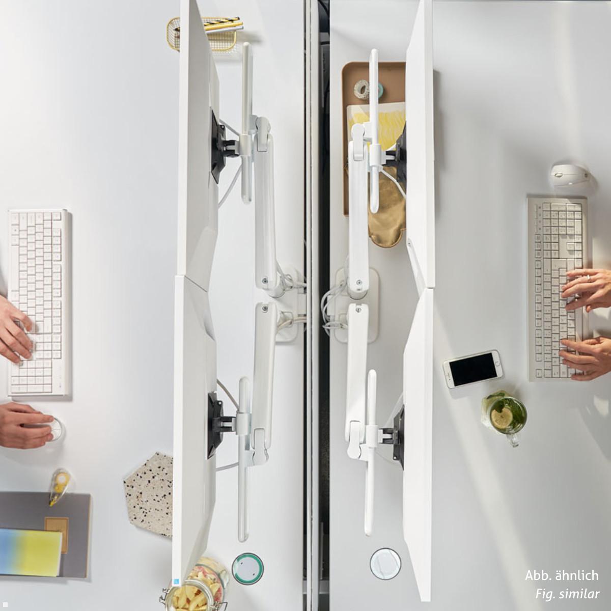 Dataflex Viewprime Dual Monitor Tischhalterung mit Tischklemme, schwarz, Beispiel