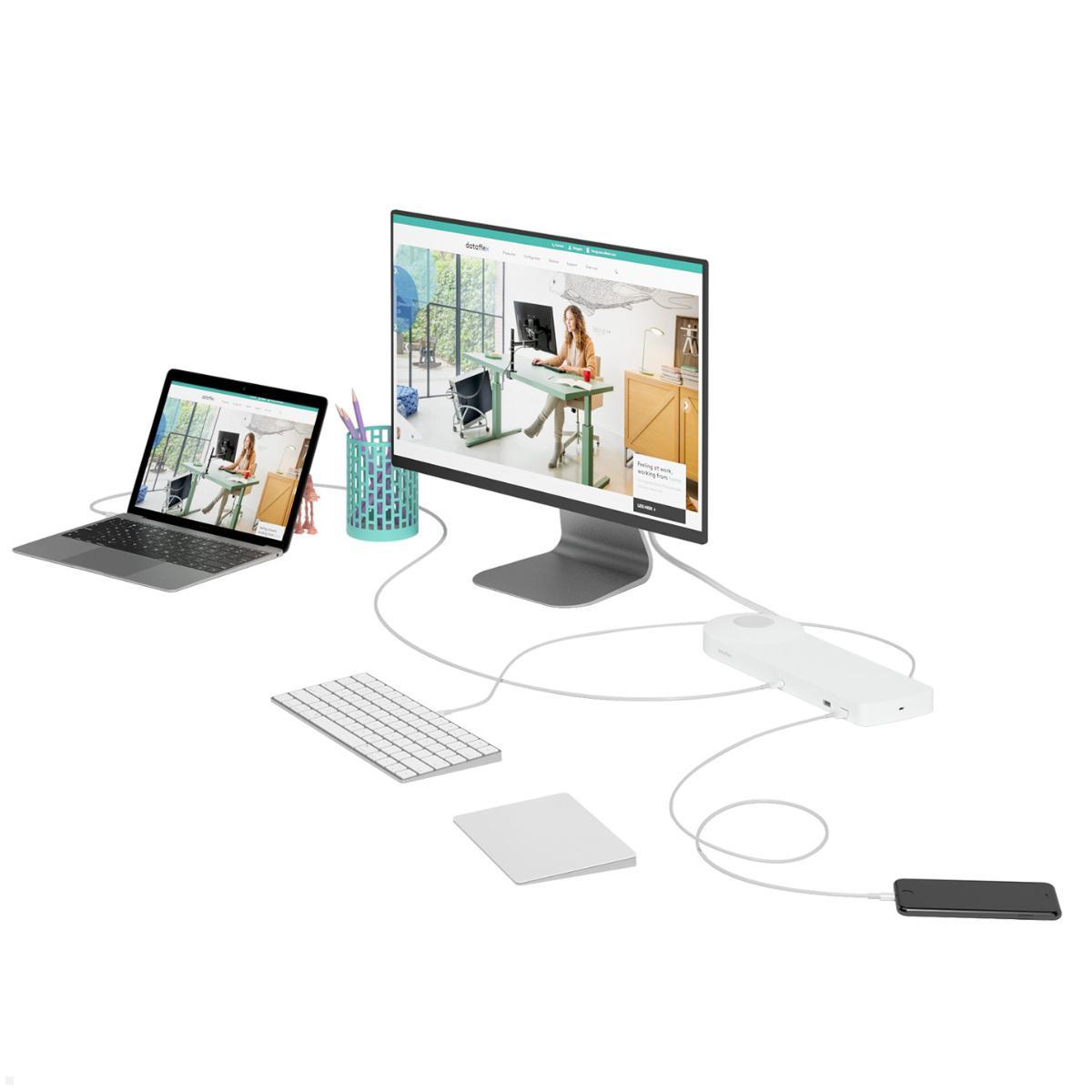 Dataflex Viewlite Link USB-C Dockingstation Tischklemme, weiß (58.810), Anwendungsbeispiel